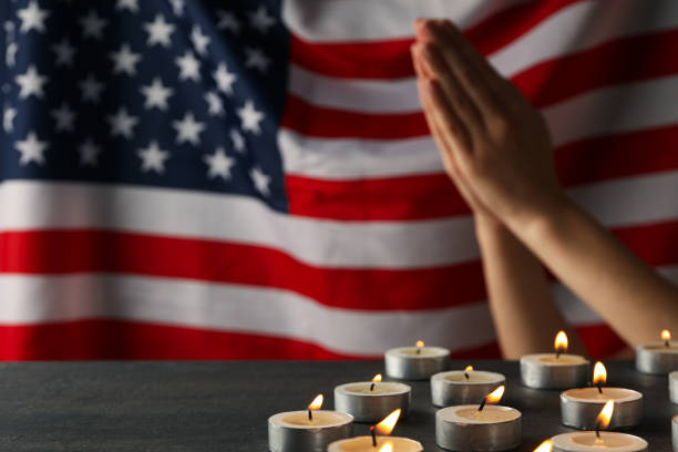 istock Concept of sadness and sorrow - sorrow candles 2150310935