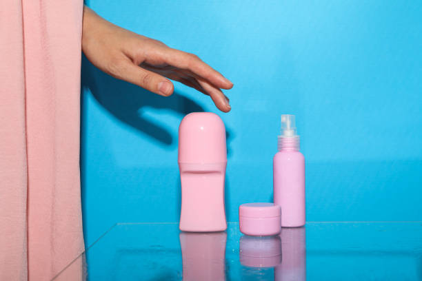 istock A shelf in the bathroom with care products. 2150311625