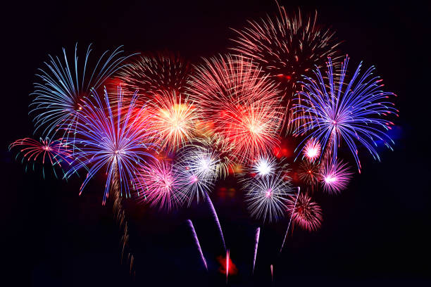 istock colourful firework display set for celebration happy new year and merry christmas and  fireworks on black background 2150313307