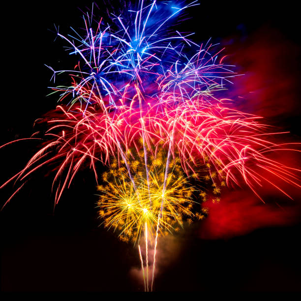 istock colourful firework display set for celebration happy new year and merry christmas and  fireworks on black background 2150313310