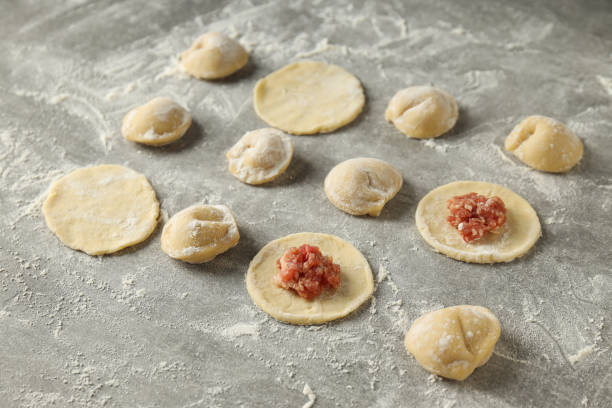 istock Cooking home food concept with raw dumplings 2150313330