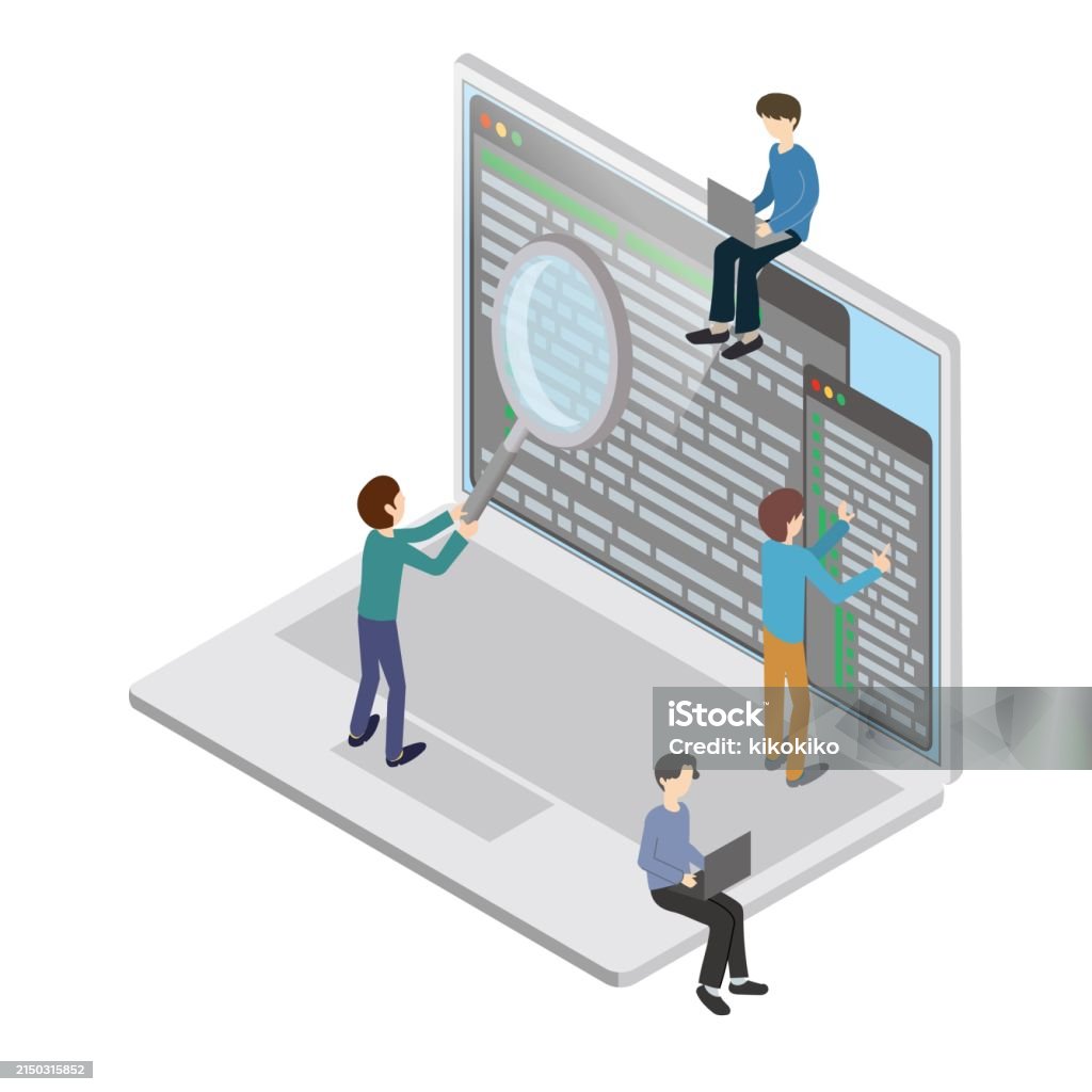 Illustration Of Programming Image On A Laptop Stock Illustration ...
