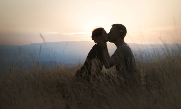 istock Passionate couple in public place 2150318976