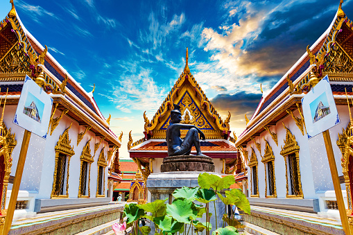 Grand palace and Wat phra keaw at Bangkok city.