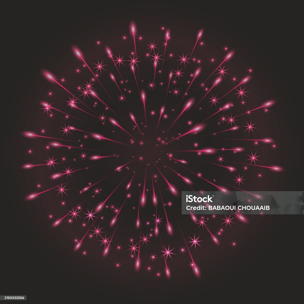 Fireworks Exploding Graphics Firework Explosion Isolated On Dark Background Stock Illustration ...
