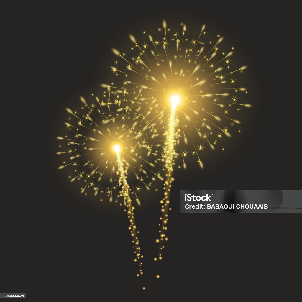 Fireworks Exploding Graphics Firework Explosion Isolated On Dark Background Stock Illustration ...
