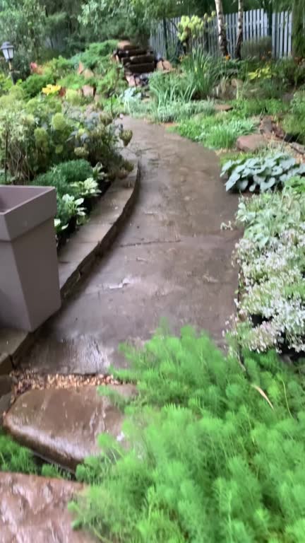 garden, landscape design, pond steps, garden path design