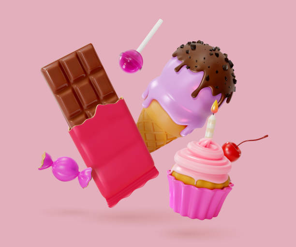 istock 3d Floating Sweet Dessert Food Concept Cartoon Design Style. Vector 2150338742