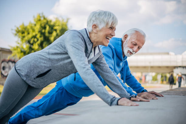 istock An senior couple is doing a morning workout. 2150341038