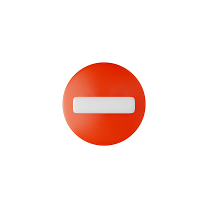 No entry or Do not enter 3D realistic vector illustration. Not allowed icon. Volume forbidden road Stop sign. Traffic regulatory warning brick symbol in red circle. Caution restricted signal