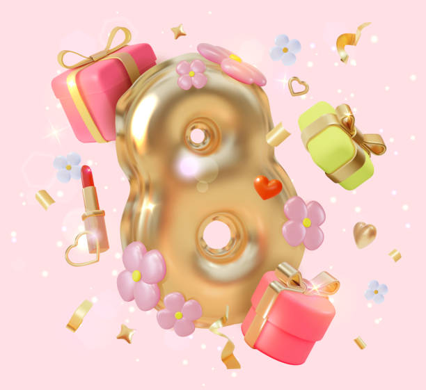 istock 3d Happy International Women Day Concept Background Cartoon Design Style. Vector 2150346915
