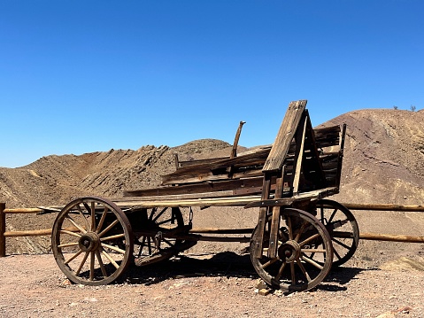 Abandoned old horse carriage found at the Calico Ghost Town, San Bernardino County, California