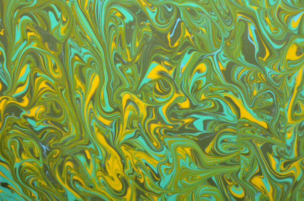 abstract art background in yellow-green colors with a wave pattern