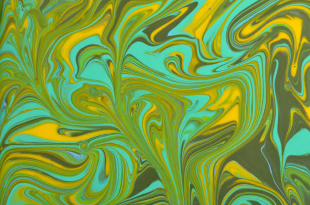 istock abstract art background in yellow-green colors with a wave pattern 2150363010
