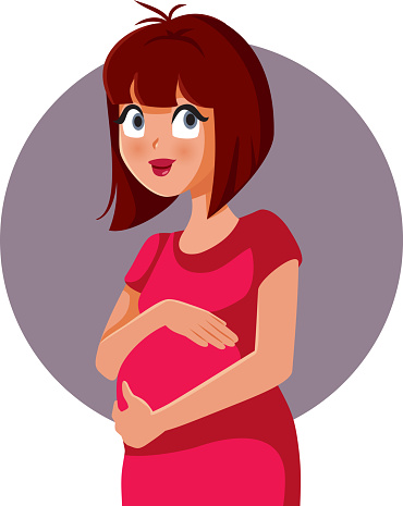Smiling girl feeling cheerful and excited about pregnancy