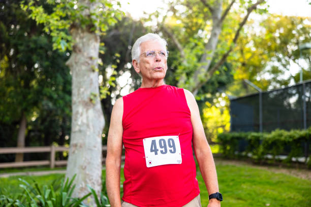 istock Senior man cooling off after running a marathon race 2150367714