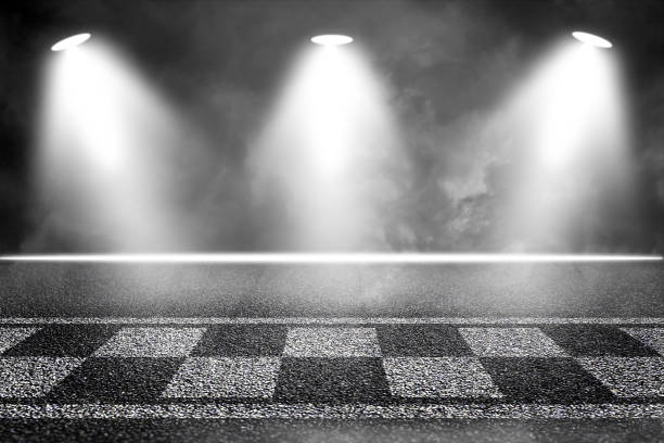 istock Finish line racing background top view 2150370600