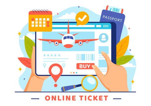 istock Online Travel Ticket Vector Illustration Through transportation and Journey Provider App for Booking in Flat Cartoon Background Design 2150371993