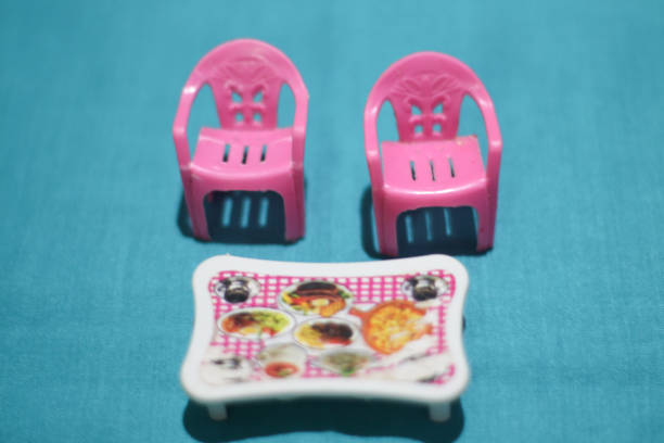 Children's toys on a blue background