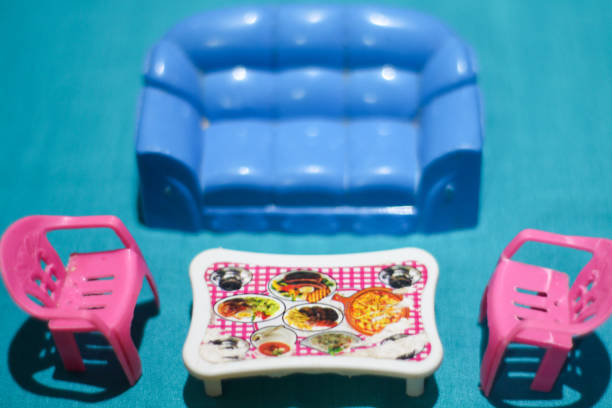 East German Vintage doll lying on a lounge chair