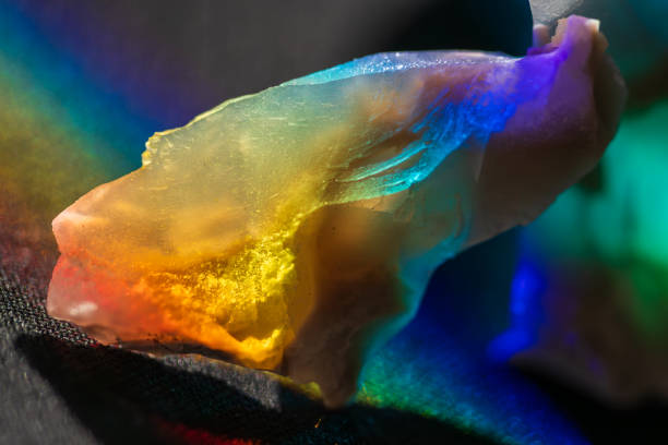 natural crystal on black background