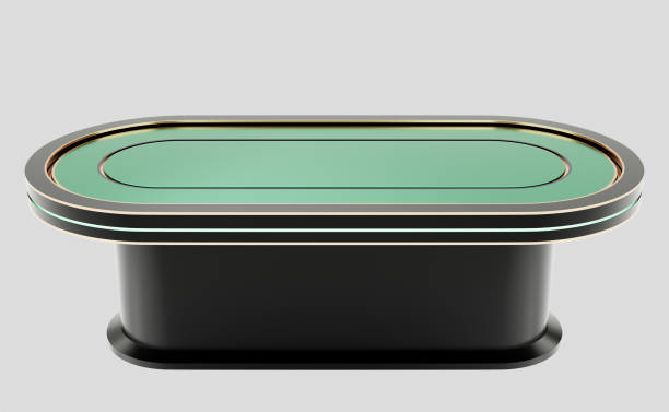 Casino game table with clipping path on grey background