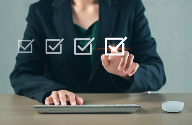 istock Checklist and document management, online surveys Form checklist, document management inspection system online document database and process management files 2150374166