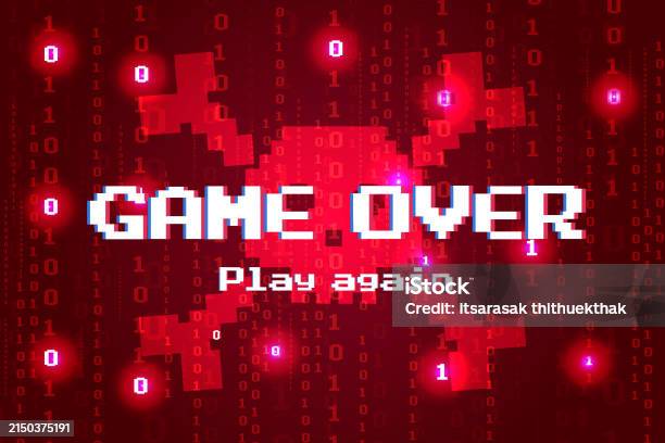 Badware Screen Game Over Red Binary Code Scifi Screen Background Red Binary Code ...