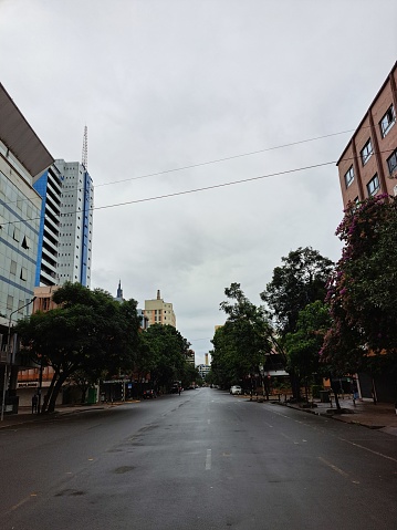 An empty  street after a storm