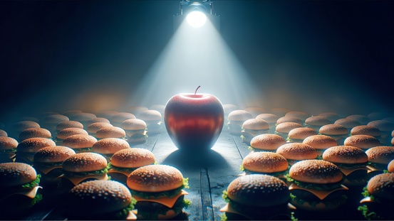 Apple - Fruit, Burger, Chance, Cheeseburger, Choice