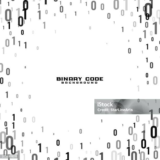 Cyberspace Binary Code White Background Design Stock Illustration ...