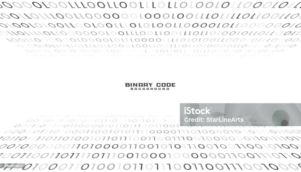 Zero And One Binary Number System White Background Design Stock ...