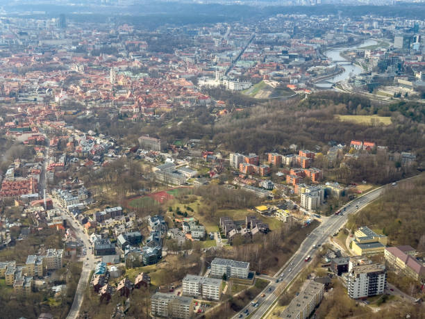 High angle view of Vilnius City - Lithuania