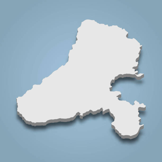 istock 3d isometric map of Ilhabela is an island in Brazil 2150379486