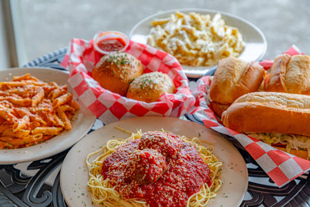 A variety of food items are displayed in an appetizing way.