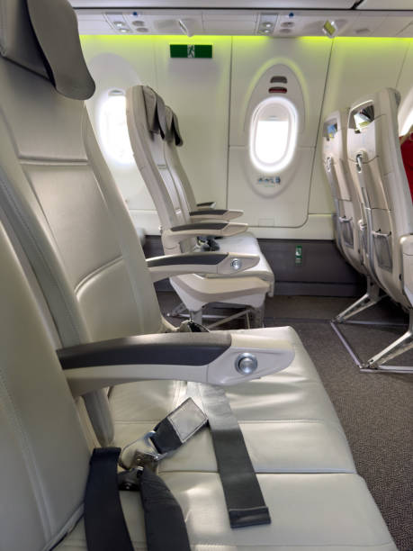 istock Emergency row in airplane cabin 2150380630
