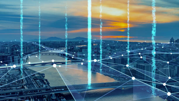istock Smart city and communication network concept. Digital transformation. 2150381535