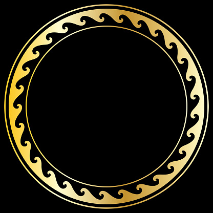 Circle frame with golden spirals