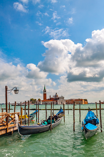 Venice with famous gondolas, Italy.