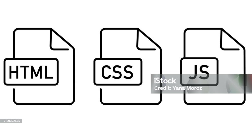 Web Development File Of Html Css And Javascript Programming Languages ...