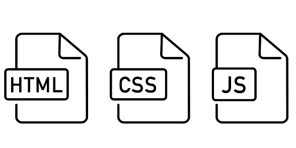 Web Development File Of Html Css And Javascript Programming Languages ...