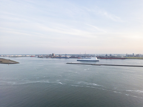 The port of Rotterdam, drone shot