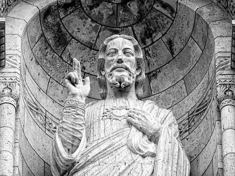 Close up picture of Jesus at the Basilica of Sacred Heart (Basilique du Sacré-Cœur) of Montmartre, Paris