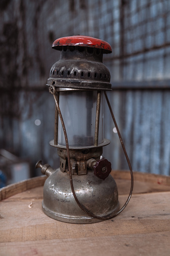 antique metal gas lamp