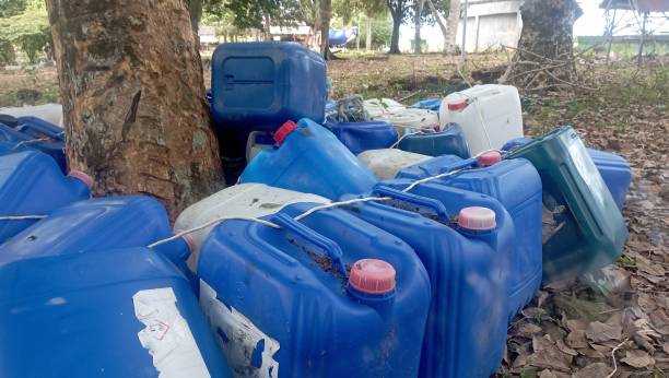 istock Collection of oil jerry cans 2150396572