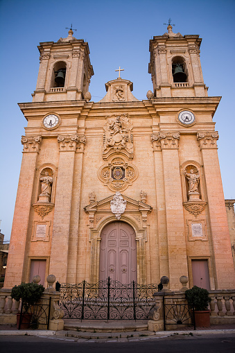 Church of St. Bartholomew the Apostle in the center of Gargur village on the island of Malta