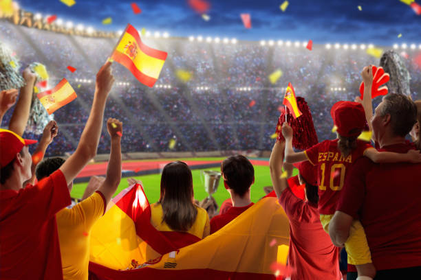 istock Spain football team supporter on stadium. 2150396892