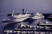 View of Luxury Yacht parking at Port in Monaco during 1990s