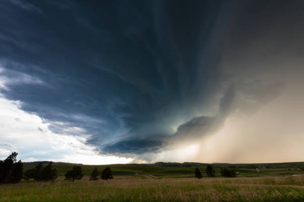 istock Amazing Storm Clouds Shapes Over Lush Farmland 2150399435