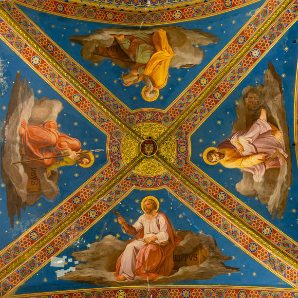 Detail of the ceiling of the Basilica of Santa Maria sopra Minerva, Rome, Italy